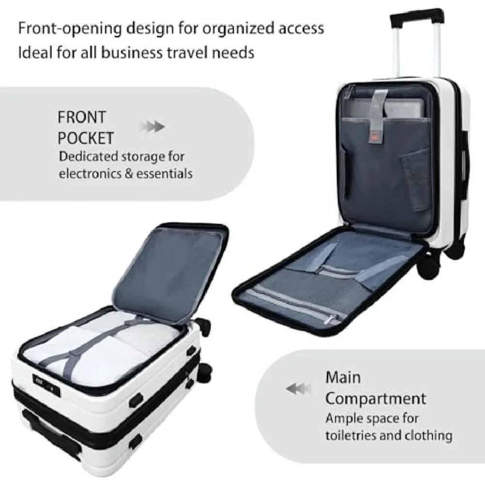 20 Inch Expandable Carry On Luggage with Laptop Compartment & TSA Lock